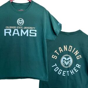 Colorado State University Rams TShirt Adult L Green Student Section Russell